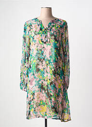 Rochie midi croială fluidă mâneci lungi verde CREAM femeie