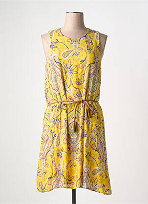 Rochie midi croială fluidă fără mâneci galben DESIGUAL femeie