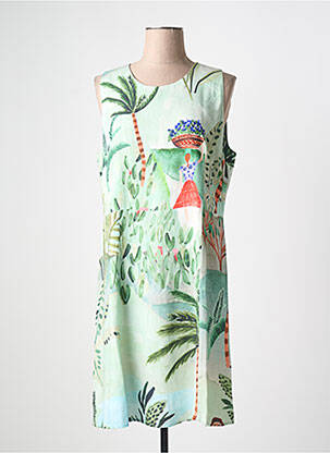 Rochie midi croială fluidă fără mâneci verde DESIGUAL femeie