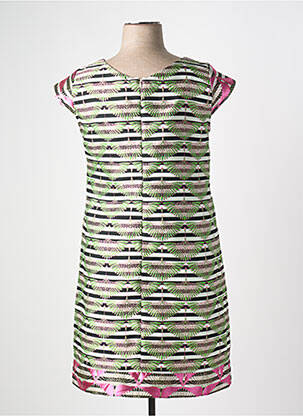 Rochie midi închidere cu fermoar la spate mâneci scurte verde FELINO femeie