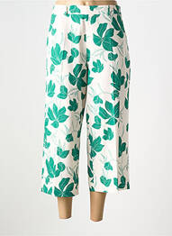 Pantalon 7/8 talie cu cleme mărime normală verde XT STUDIO femme