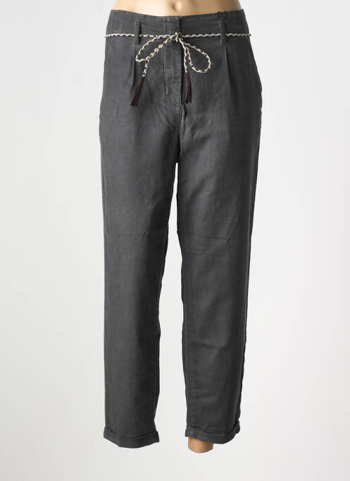 Pantalon chino talie cu cleme mărime normală gri SANDWICH femme