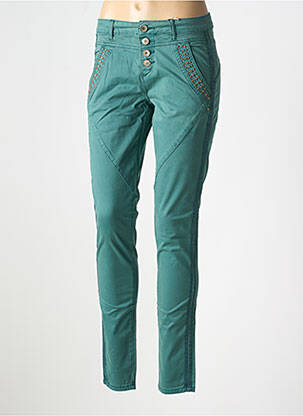 Pantalon slim talie joasă talie joasă verde CREAM femeie