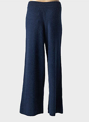Pantalon evazat talie elastică albastru MAJESTIC FILATURES femeie