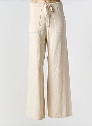 Pantalon evazat bej MAJESTIC FILATURES femeie