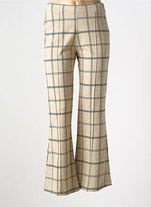 Pantalon evazat talie elastică bej INDI & COLD femeie
