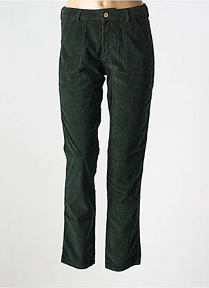 Pantalon drept închidere cu fermoar sub clapetă cu nasturi verde ATELIER BOHÈME femeie