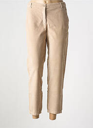 Pantalon 7/8 închidere cu fermoar sub clapetă cu nasturi bej HARTFORD femme