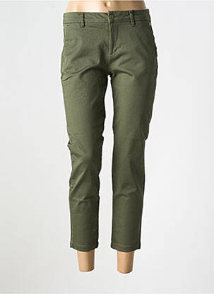 Pantalon 7/8 închidere cu fermoar sub clapetă cu nasturi verde FREEMAN T.PORTER femeie