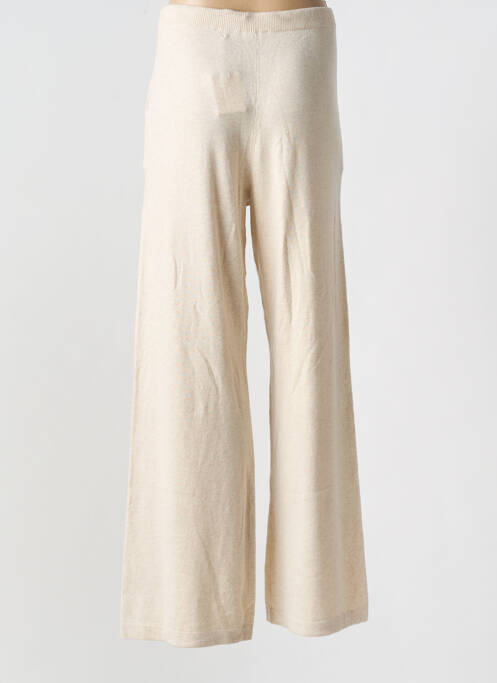 Pantalon evazat bej MAJESTIC FILATURES femeie