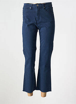 Pantalon 7/8 închidere cu fermoar sub clapetă cu nasturi albastru DENIM STUDIO femeie