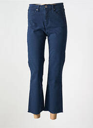 Pantalon 7/8 închidere cu fermoar sub clapetă cu nasturi albastru DENIM STUDIO femeie