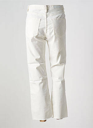 Pantalon 7/8 închidere cu fermoar sub clapetă cu nasturi alb DENIM STUDIO femeie