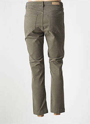 Pantalon 7/8 închidere cu fermoar sub clapetă cu nasturi verde DENIM STUDIO femeie