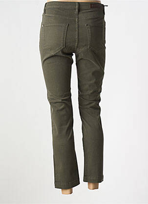 Pantalon 7/8 închidere cu fermoar sub clapetă cu nasturi verde DENIM STUDIO femeie