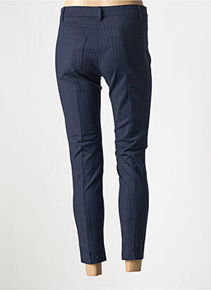 Pantalon 7/8 închidere cu fermoar sub clapetă cu nasturi albastru DENIM STUDIO femeie