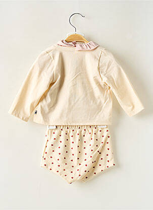 Set șort croială dreaptă bej PETIT BATEAU fată