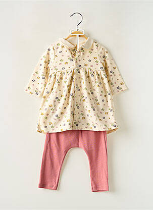 Set pantaloni croială dreaptă bej PETIT BATEAU fată