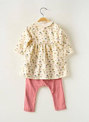 Set pantaloni croială dreaptă bej PETIT BATEAU fată