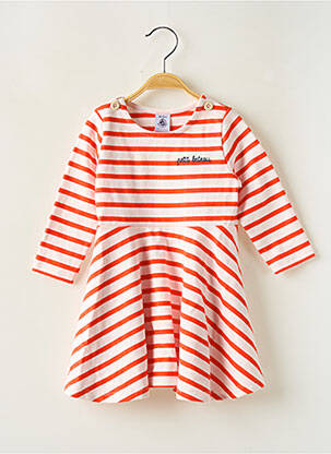 Rochie midi guler rotund mâneci lungi portocalie PETIT BATEAU fată
