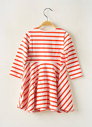 Rochie midi guler rotund mâneci lungi portocalie PETIT BATEAU fată