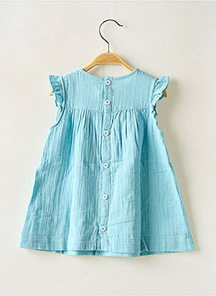 Rochie midi mâneci scurte mâneci scurte albastru PETIT BATEAU fată