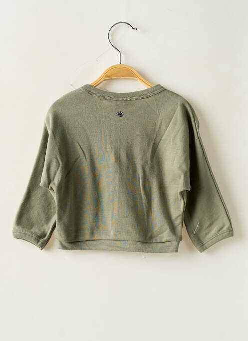 Vestă cu mâneci lungi verde PETIT BATEAU fată