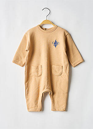 Salopetă-pantalon croială dreaptă mâneci lungi bej PETIT BATEAU copil