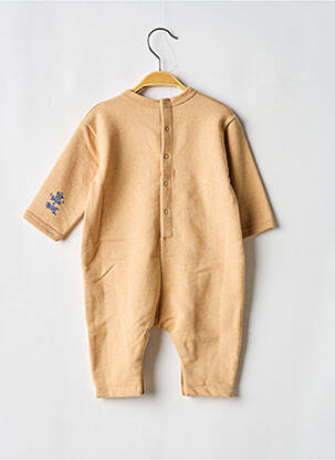 Salopetă-pantalon croială dreaptă mâneci lungi bej PETIT BATEAU copil