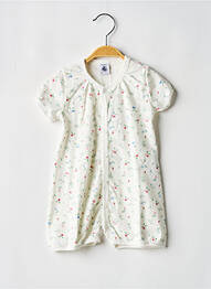 Salopetă scurtă mâneci scurte mâneci scurte alb PETIT BATEAU fille
