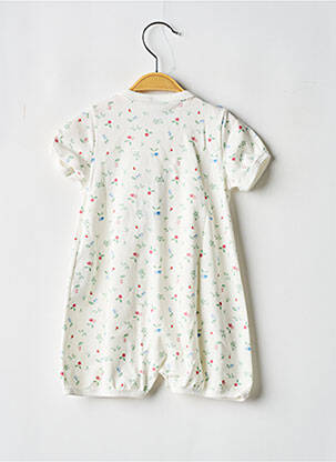 Salopetă scurtă închidere cu nasturi pe față mâneci scurte alb PETIT BATEAU fată