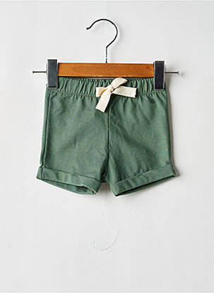 Șort închidere cu legături de legat talie elastică verde PETIT BATEAU copil