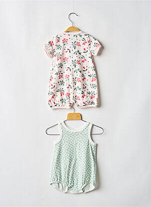Salopetă scurtă închidere presată mâneci scurte roz PETIT BATEAU fată