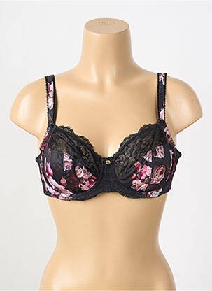 Sutien efect material satinat sutien cupe întregi cu decolteu înalt negru FANTASIE femeie