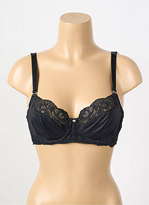 Sutien efect material satinat sutien balconet cu decolteu înalt negru FANTASIE femeie