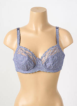 Sutien efect material satinat sutien cupe întregi cu decolteu înalt albastru FANTASIE femeie
