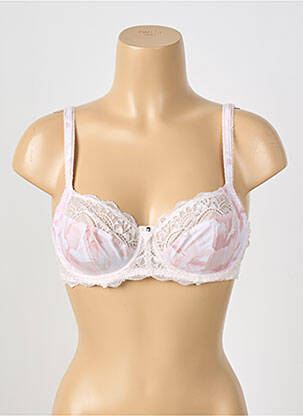 Sutien efect material satinat sutien balconet cu decolteu înalt roz FANTASIE femeie