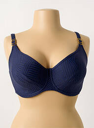 Sutien de costum de baie sutien cupe întregi cu decolteu înalt sutien cupe întregi cu decolteu înalt albastru FANTASIE femme