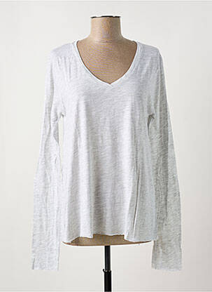 Tricou croială dreaptă mâneci lungi gri AMERICAN VINTAGE femme