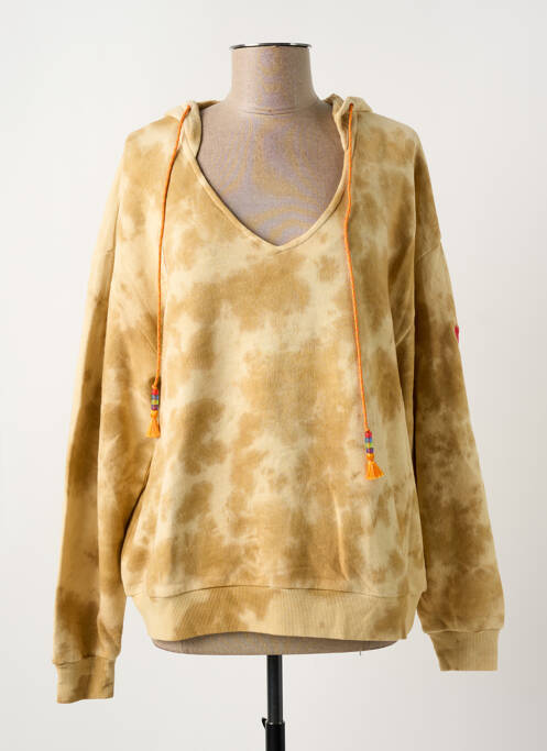 Hanorac cu glugă bej ME369 femeie