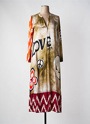 Rochie lungă bej GRACE femeie