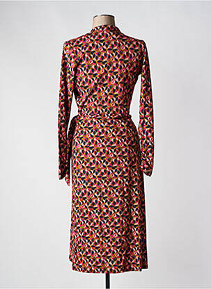 Rochie midi imprimeu fantezie mâneci lungi roz ZILCH femeie