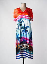Rochie lungă mâneci scurte mâneci scurte albastru GRACE femeie