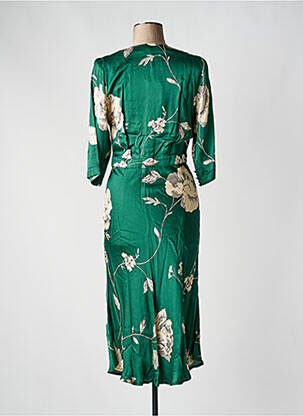 Rochie midi imprimeu floral mâneci 3/4 verde LA PETITE FRANCAISE femeie