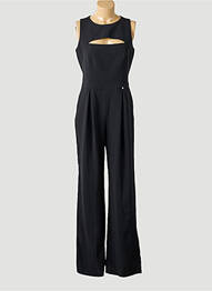 Salopetă-pantalon țesătură crep fără mâneci negru KOCCA femme