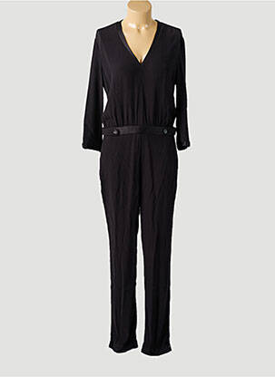 Salopetă-pantalon țesătură crep mâneci lungi negru IDANO femeie