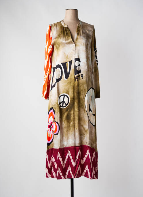 Rochie lungă bej GRACE femeie