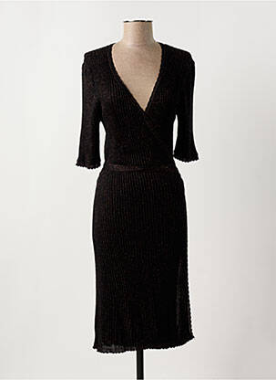 Rochie midi mâneci scurte mâneci scurte negru LA PETITE ETOILE femeie