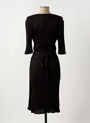 Rochie midi mâneci scurte mâneci scurte negru LA PETITE ETOILE femeie