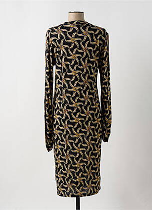 Rochie midi imprimeu fantezie mâneci lungi negru SCOTCH & SODA femeie